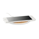 Wireless bamboo charger white colour second view