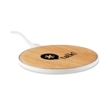 Wireless bamboo charger white colour main view