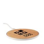 Wireless bamboo charger view with print area