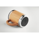 Double-walled thermal mug, stainless steel with bamboo, 300 ml wood colour fifth view