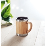 Double-walled thermal mug, stainless steel with bamboo, 300 ml wood colour ambient view