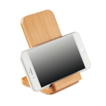 Wireless smartphone charger and bamboo stand wood colour third view