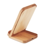 Wireless smartphone charger and bamboo stand wood colour fourth view