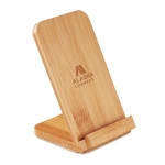 Wireless smartphone charger and bamboo stand wood colour main view