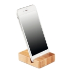 Bamboo mobile phone holder for home or office wood colour second view