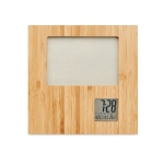 Bamboo photo frame with integrated weather station wood colour third view