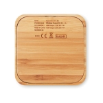 Wireless phone charger made from natural bamboo wood colour third view