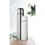 Stainless steel thermos in matt silver, 1 L matt silver colour fourth ambient view