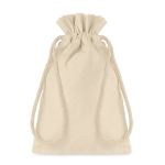 Small cotton gift bag, 105 g/m2 beige colour