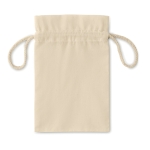 Small cotton gift bag, 105 g/m2 beige colour second view