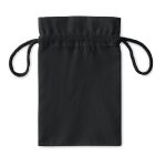 Small cotton drawstring bag for gifts, 105 g/m2 black colour second view