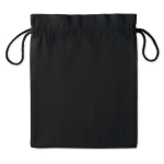 Black medium-sized, cotton gift bag, 105 g/m2 black colour second view