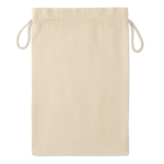 Large cotton bag with drawstring in a natural tone, 105 g/m2 beige colour second view