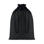 Large cotton fabric bag for gifts, 105 g/m2 black colour