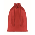 Large cotton fabric bag for gifts, 105 g/m2 red colour