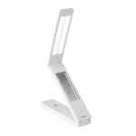 Foldable desk lamp with integrated weather station in white white colour