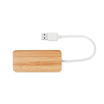 USB 2.0 with 3 ports in a bamboo housing wood colour second view