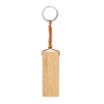 Bamboo keyring with mobile phone holder for trade fairs wood colour fourth view