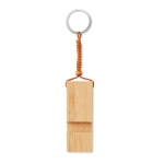 Bamboo keyring with mobile phone holder for trade fairs wood colour fifth view