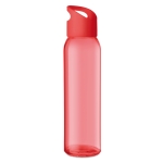 Glass bottle for promotions, 470 ml red colour