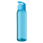 Glass bottle for promotions, 470 ml turquoise colour