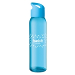 Glass bottle for promotions, 470 ml turquoise colour second main view