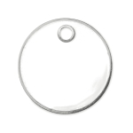 Enamelled trolley coin keyring for a shopping cart white colour third view