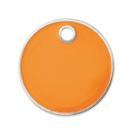 Enamelled trolley coin keyring for a shopping cart orange colour third view