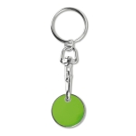 Enamelled trolley coin keyring for a shopping cart lime colour