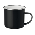 Enamelled metal mug in a vintage look, 350 ml black colour