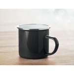 Enamelled metal mug in a vintage look, 350 ml black colour ambient view