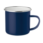 Enamelled metal mug in a vintage look, 350 ml blue colour