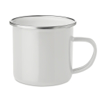 Enamelled metal mug in a vintage look, 350 ml white colour