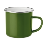 Enamelled metal mug in a vintage look, 350 ml green colour