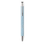 Recyclable wheat straw ballpoint pen with blue ink blue colour third view