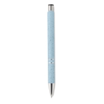 Recyclable wheat straw ballpoint pen with blue ink blue colour fourth view