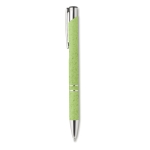 Recyclable wheat straw ballpoint pen with blue ink green colour second view