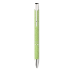 Recyclable wheat straw ballpoint pen with blue ink green colour third view