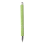 Recyclable wheat straw ballpoint pen with blue ink green colour fourth view