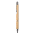 Recyclable wheat straw ballpoint pen with blue ink orange colour