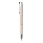 Recyclable wheat straw ballpoint pen with blue ink beige colour second view