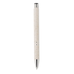 Recyclable wheat straw ballpoint pen with blue ink beige colour fourth view