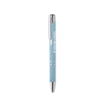 Recyclable wheat straw ballpoint pen with blue ink view with print area