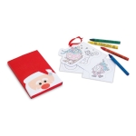 Christmas painting set with colourful wax crayons red colour