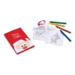 Christmas painting set with colourful wax crayons red colour image with logo