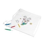 Christmas gym bag for kids to colour, in shape of a reindeer white colour third view