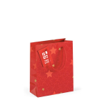 Small shiny paper bag with a Christmas motif main view