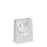 Small shiny paper bag with a Christmas motif main view