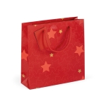 Christmas paper bag with a shiny surface red colour