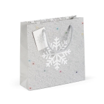 Christmas paper bag with a shiny surface light grey colour